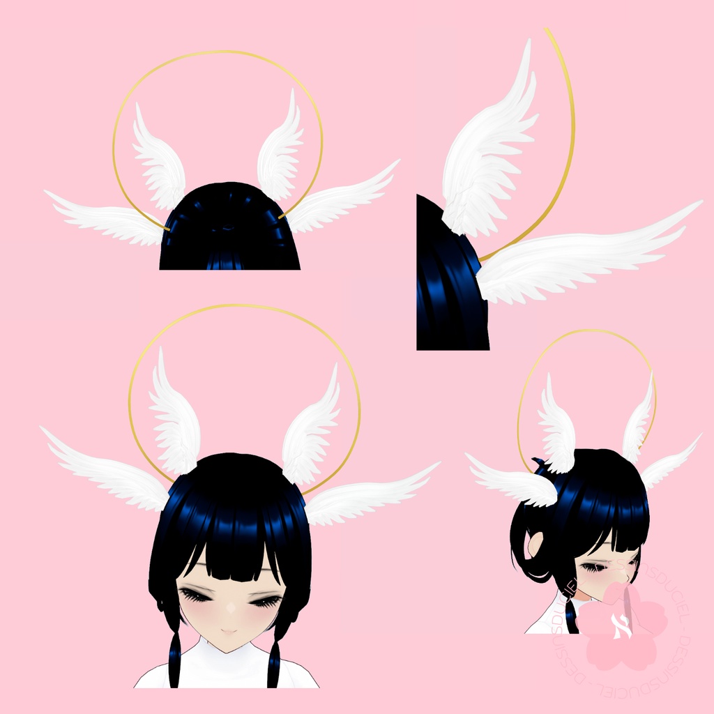 【VRoid】Wings Crown Halo 羽根の冠 光輪