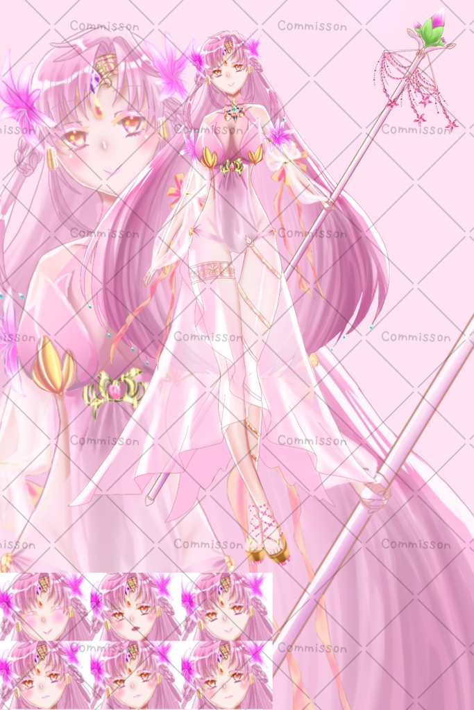 【立ち絵】姫ヒガンバナの魔女（表情差分６種類）