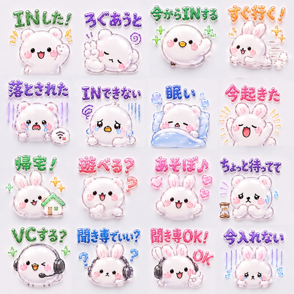 ぷるぷる♡ゲーム用Discord絵文字set9