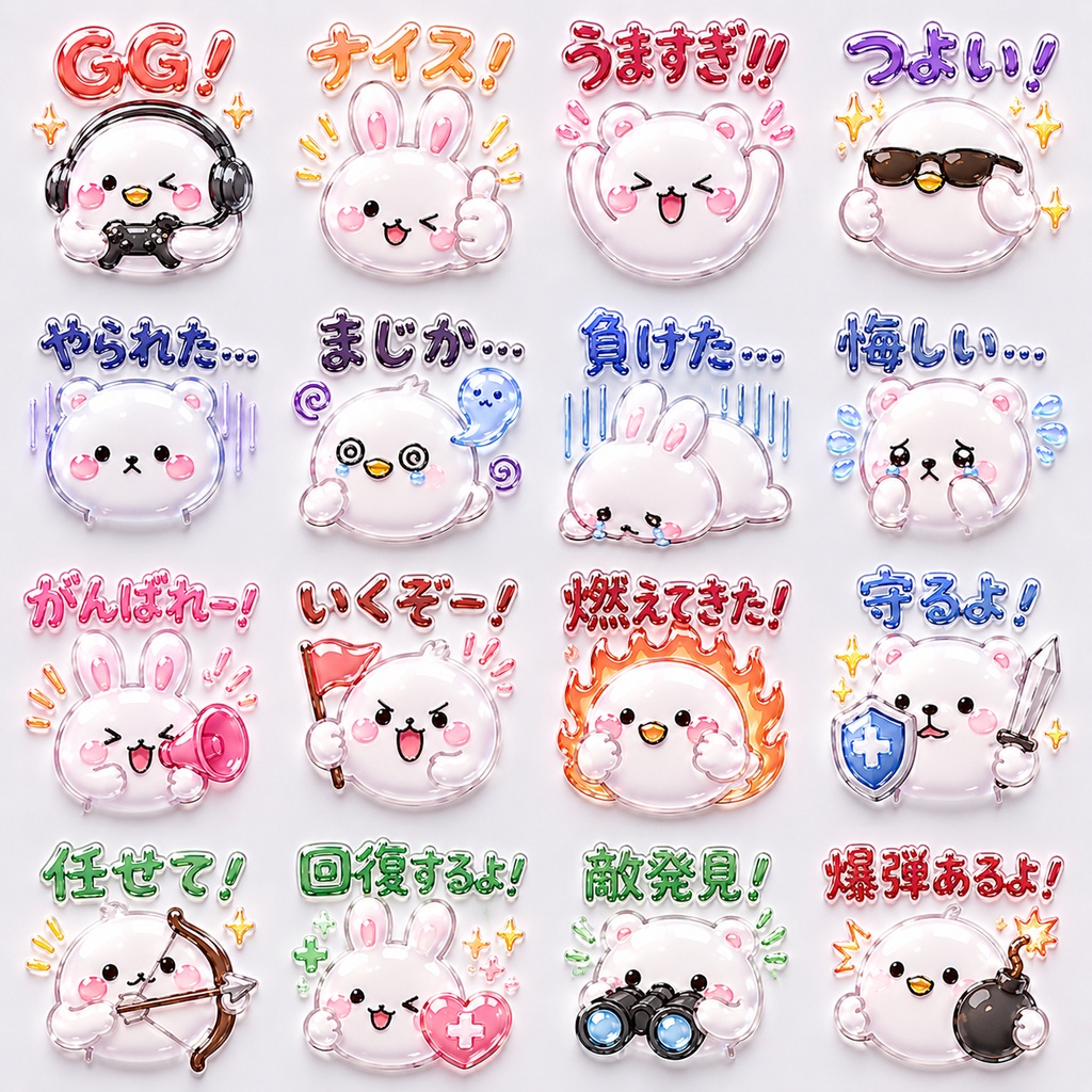 ぷるぷる♡ゲーム用Discord絵文字set8