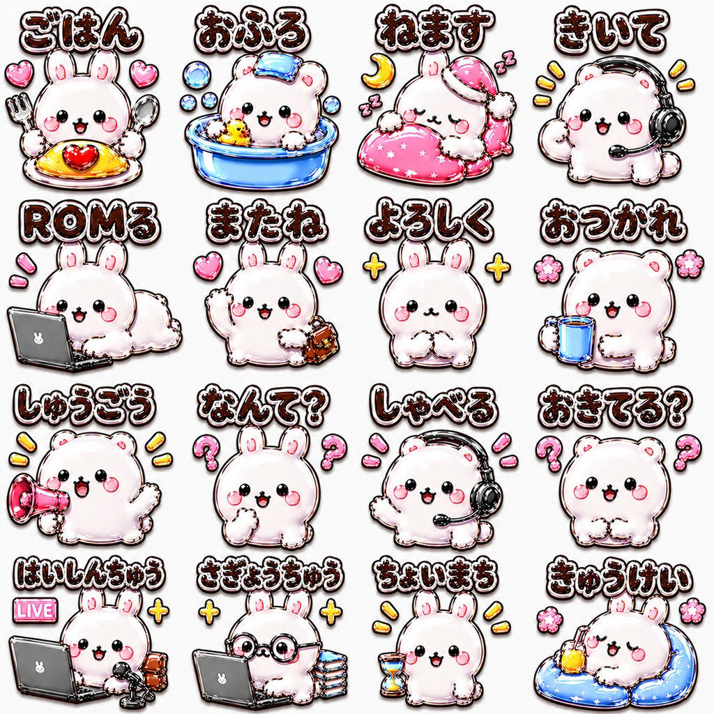 ぷっくりシール風♡日常会話Discord絵文字dset10_3