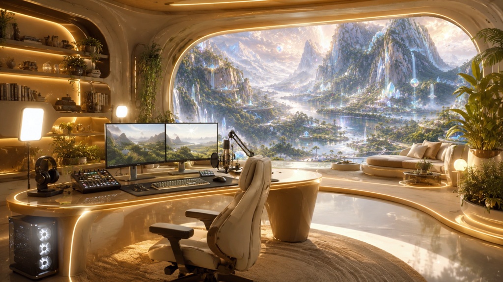 【動く配信背景】窓の向こうの4つの未来|4Kループ配信背景4景セット