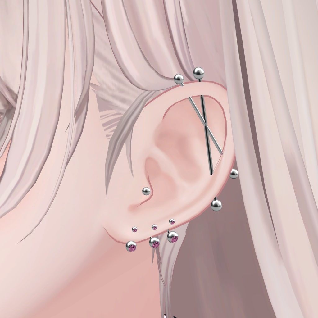 【発売記念SALE】シルバージェムピアス