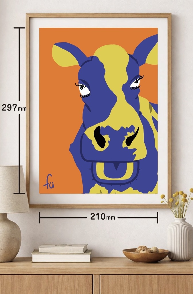 ほっこりブサカワな動物 A4ポスター〈ウシ〉