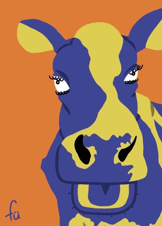 ほっこりブサカワな動物 A4ポスター〈ウシ〉