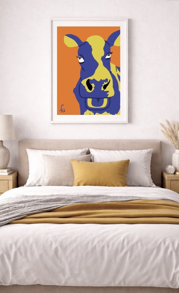 ほっこりブサカワな動物 A4ポスター〈ウシ〉