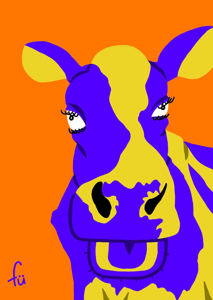 ほっこりブサカワな動物 A4ポスター〈ウシ〉