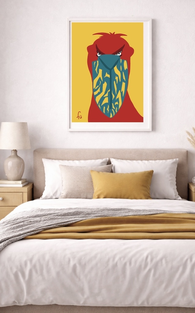 ほっこりブサカワな動物 A4ポスター〈ハシビロコウ〉