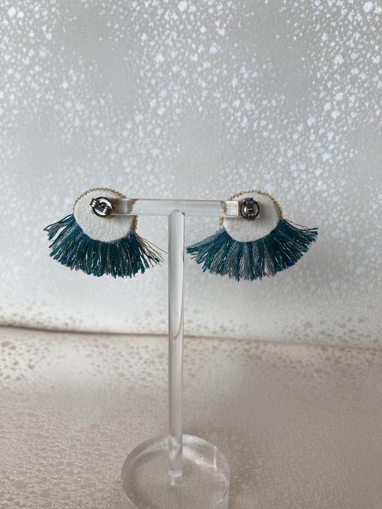 フリンジおしりピアス(イエローパール/ブルーグリーン)