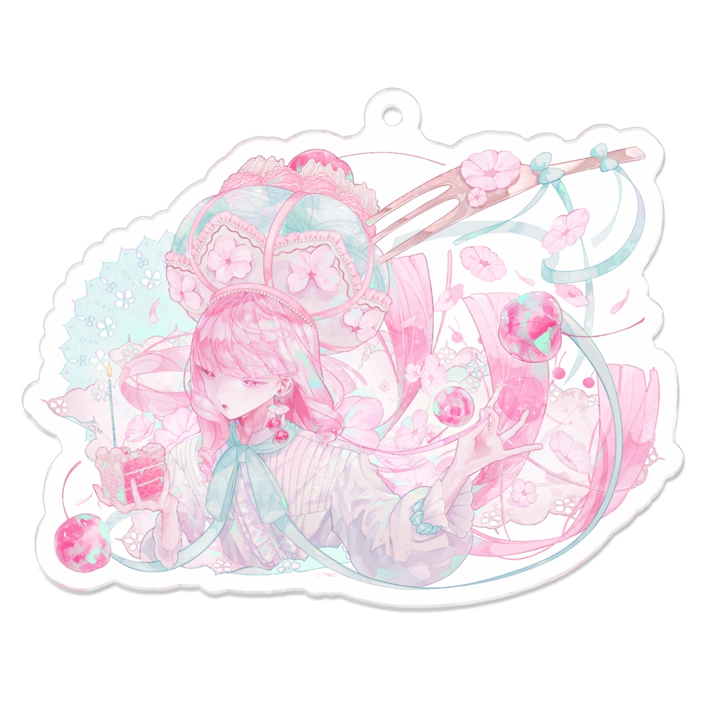 桜のバターケーキ/アクリルキーホルダー