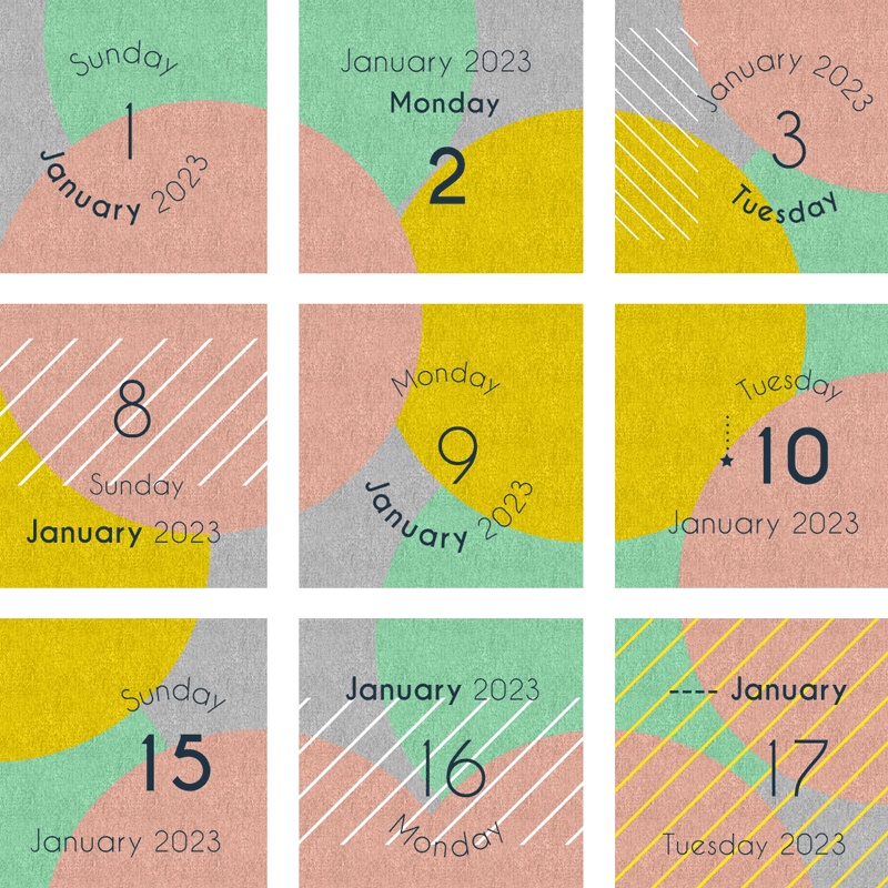 2023年1月の日付シート