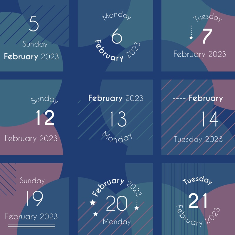 2023年2月の日付シート