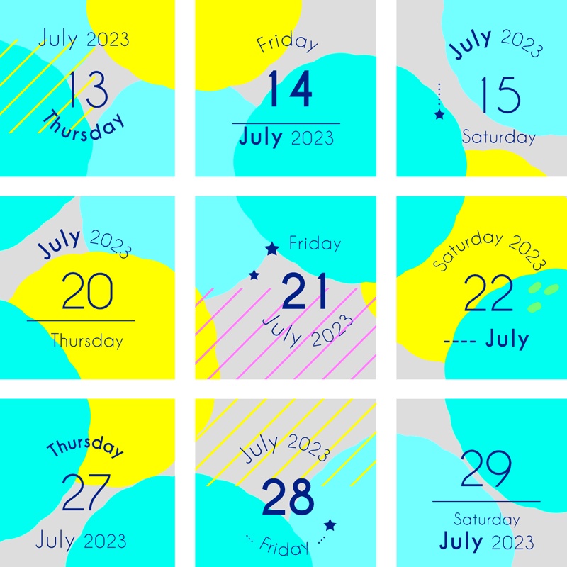 2023年7月の日付けシート