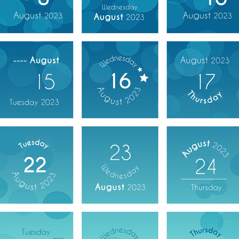 2023年8月の日付けシート