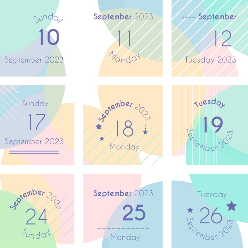 2023年9月の日付けシート