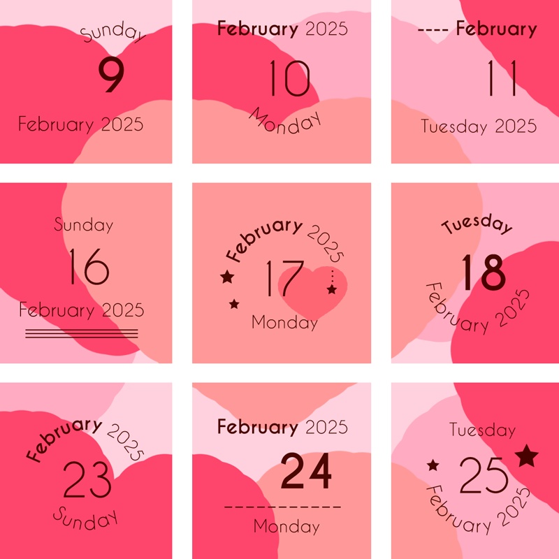 2025年2月の日付けシート