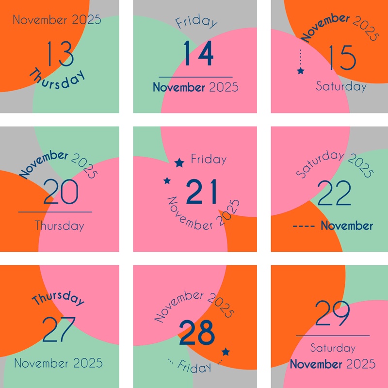 2025年11月の日付けシート