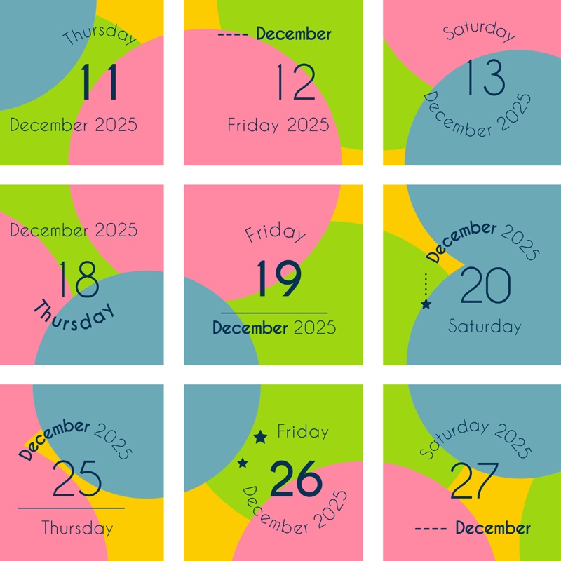 2025年12月の日付けシート