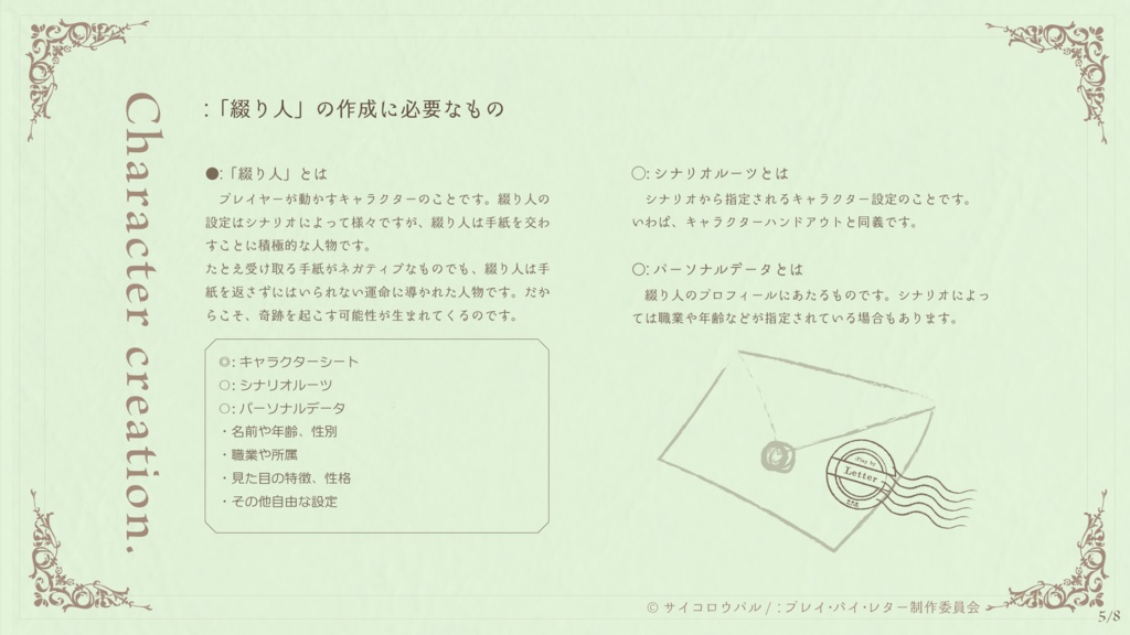 オリジナルTRPG「:プレイ・バイ・レター」