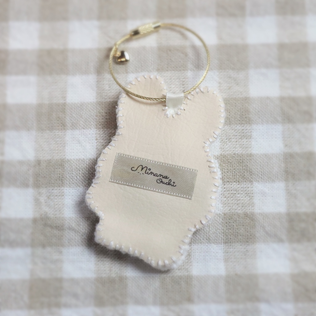 もこもこ刺繍ワイヤーキーリング