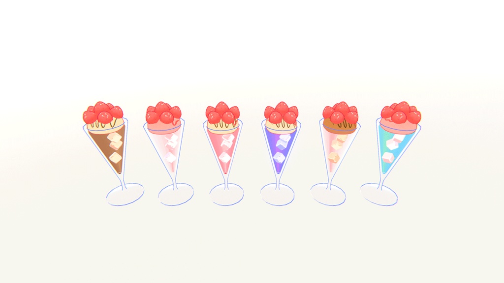 カラフルソーダ&アイスパフェセット