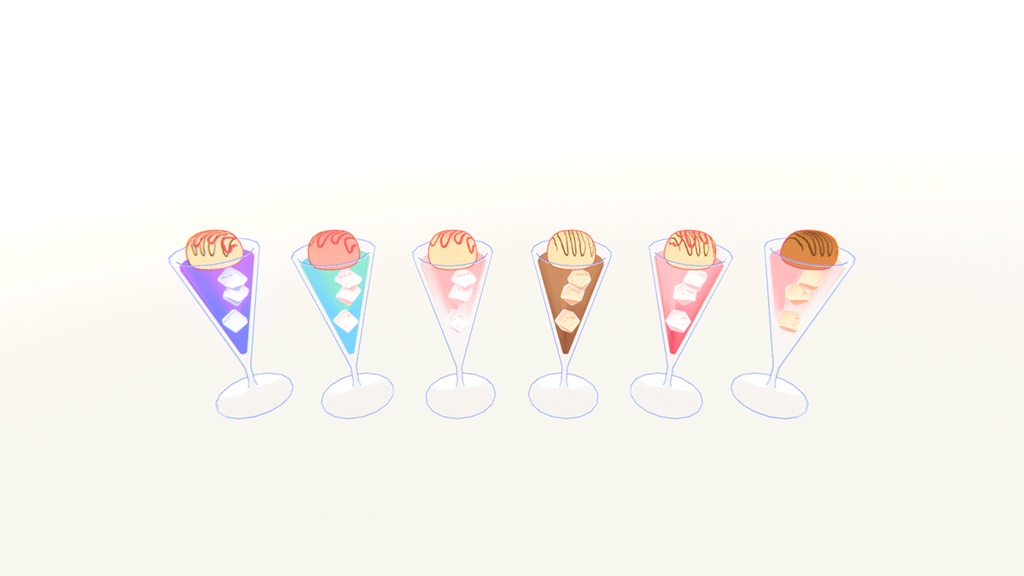 カラフルソーダ&アイスパフェセット