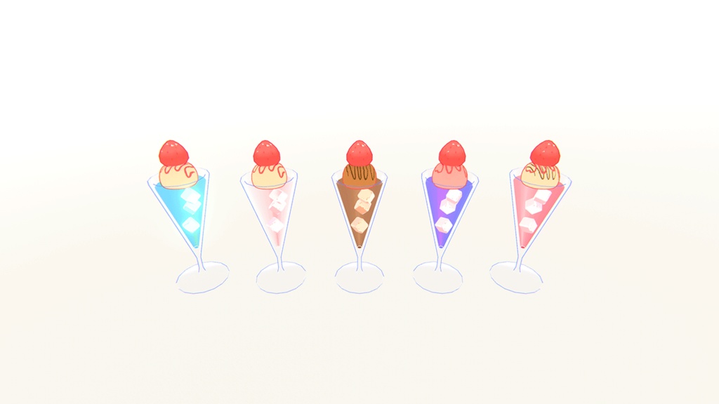 カラフルソーダ&アイスパフェセット