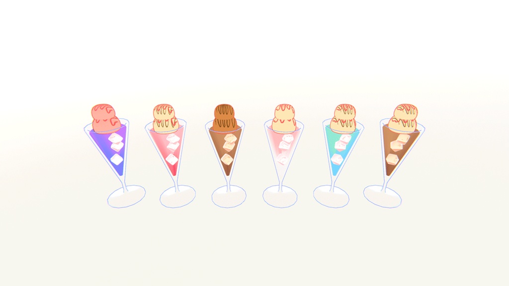 カラフルソーダ&アイスパフェセット