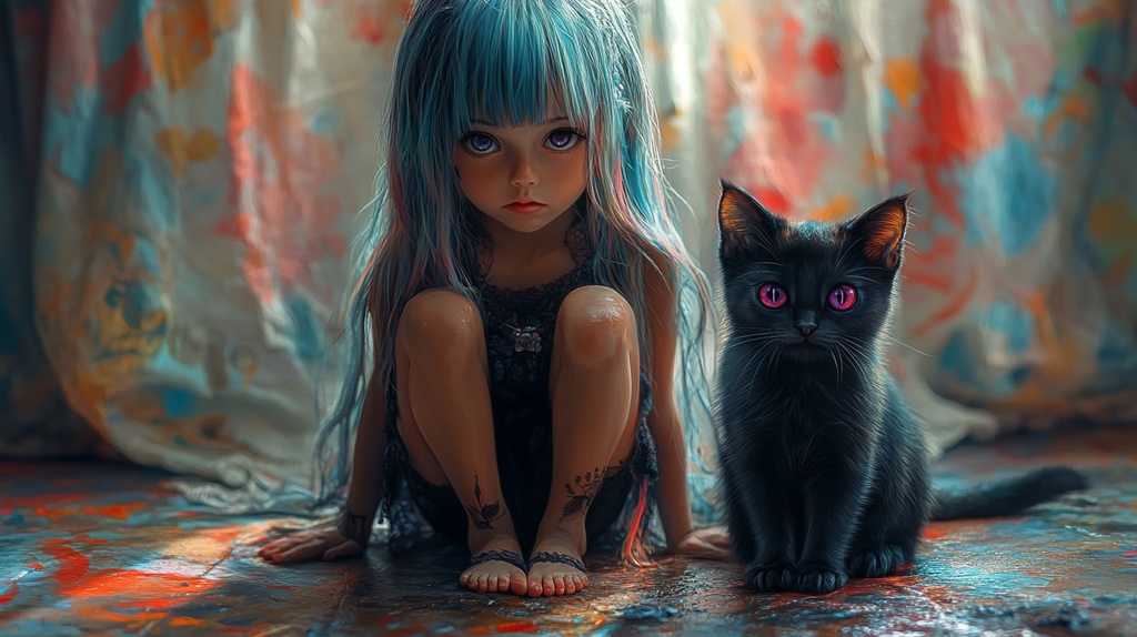 「紫瞳の魔法使いと黒猫」
