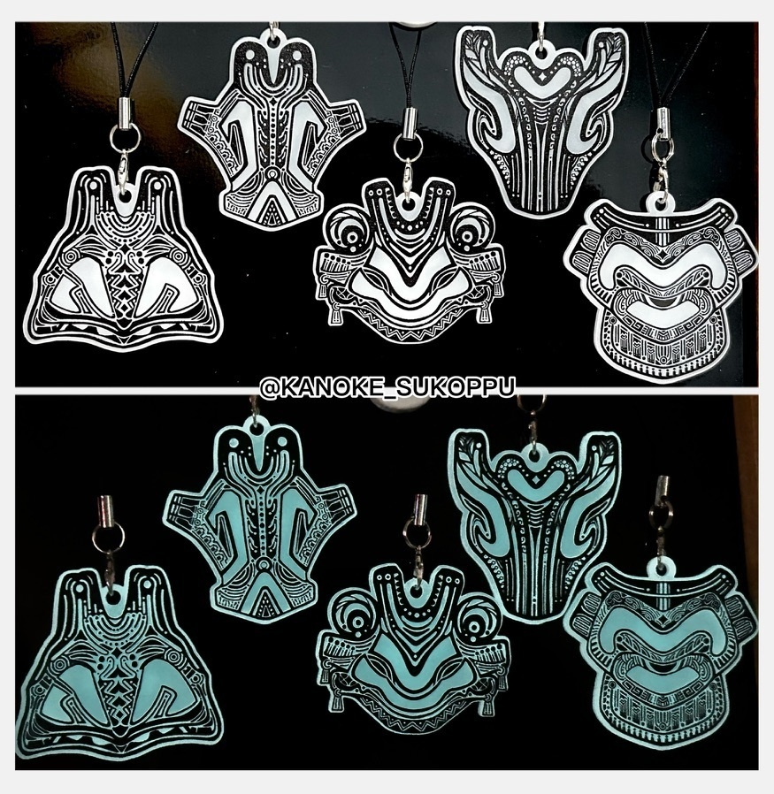 ならいのお面 蓄光アクリルキーホルダー