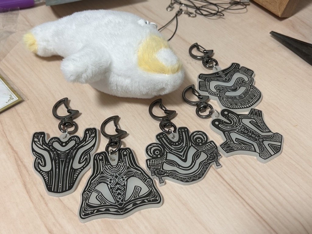 ならいのお面 蓄光アクリルキーホルダー