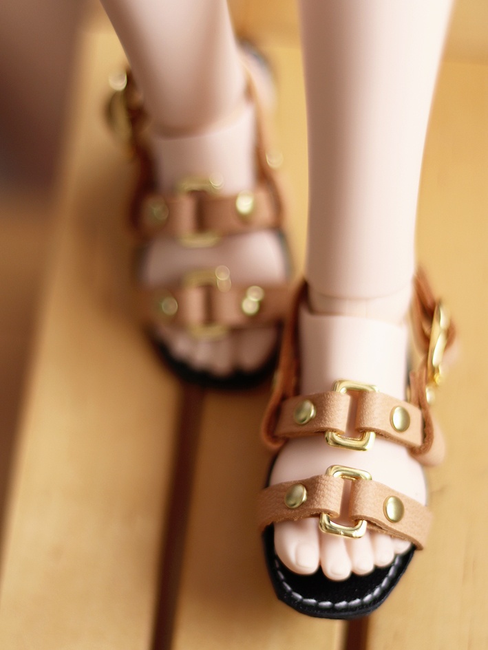 1/3 BJD DD サンダル Sandals (Light Camel × Black)