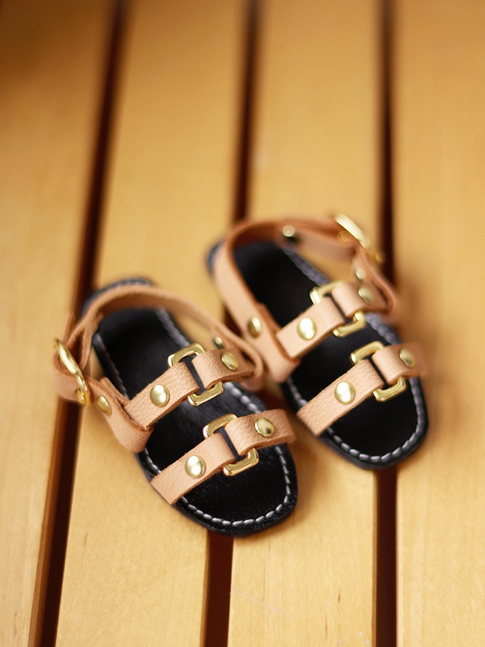1/3 BJD DD サンダル Sandals (Light Camel × Black)