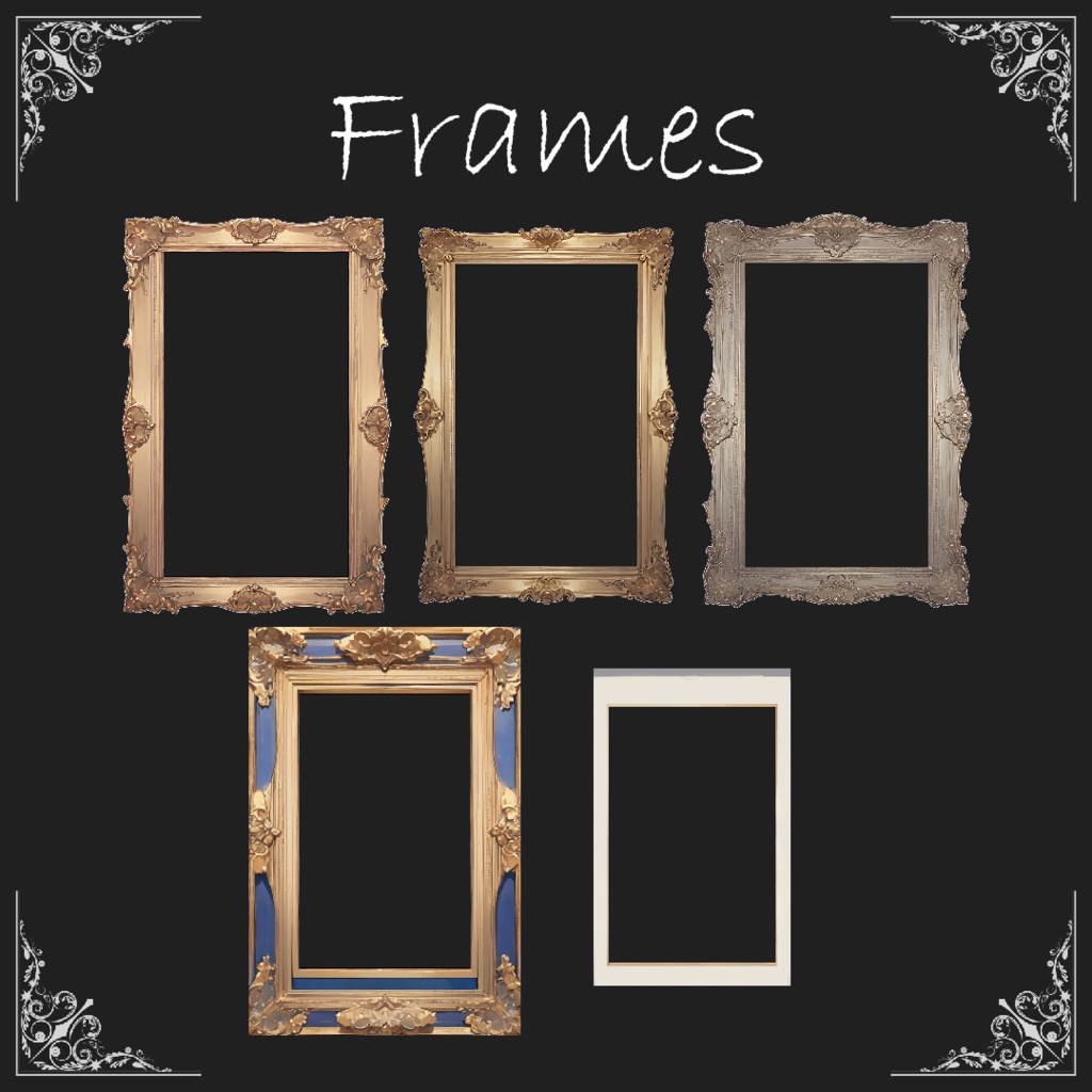 【無料版有り】ヴィクトリアン調・中世貴族風デザインのフレームと背景【ココフォリア用素材 】