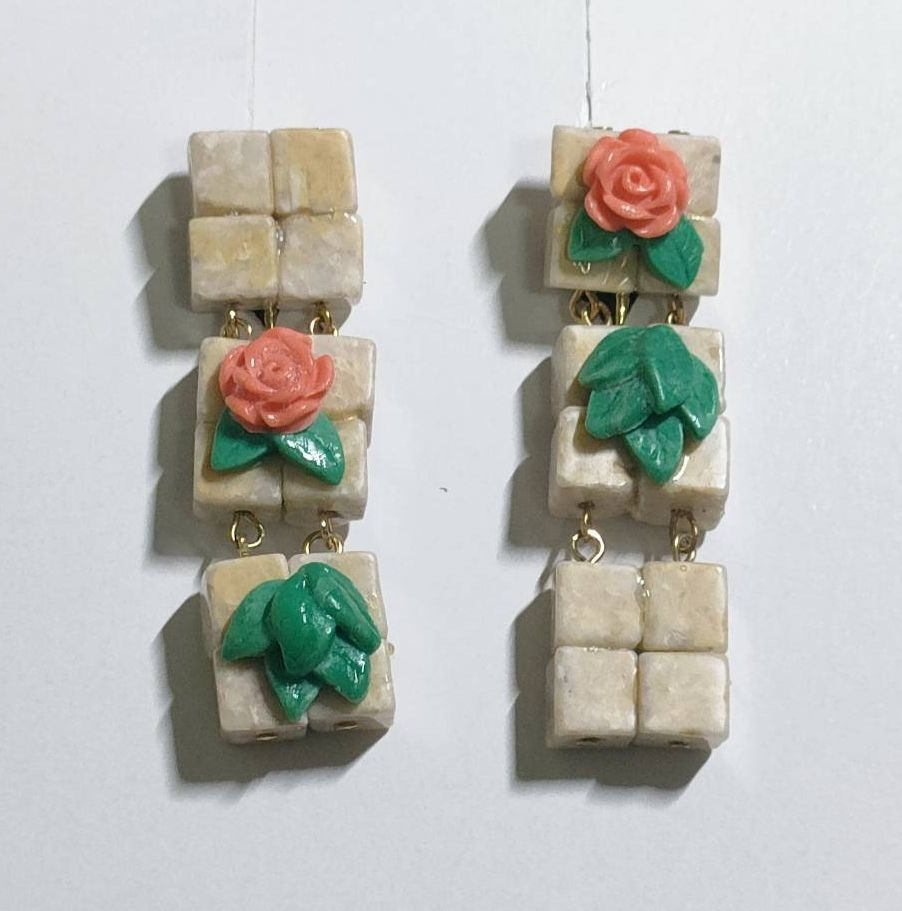 つるバラブロックイヤリング