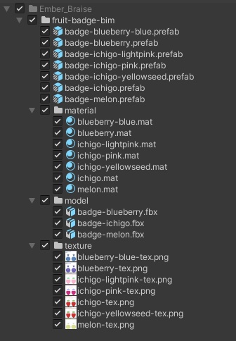 【3Dモデル】フルーツバッジ 3個セット Vol.2 // Fruit Badge 3set Vol.2