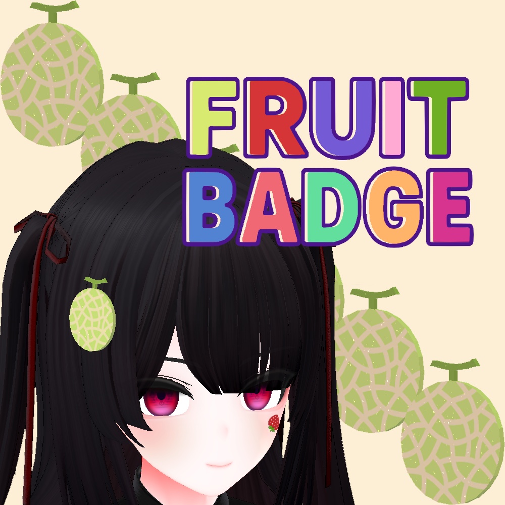 【3Dモデル】フルーツバッジ 3個セット Vol.2 // Fruit Badge 3set Vol.2