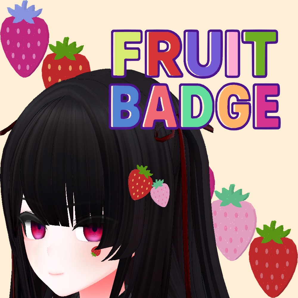 【3Dモデル】フルーツバッジ 3個セット Vol.2 // Fruit Badge 3set Vol.2