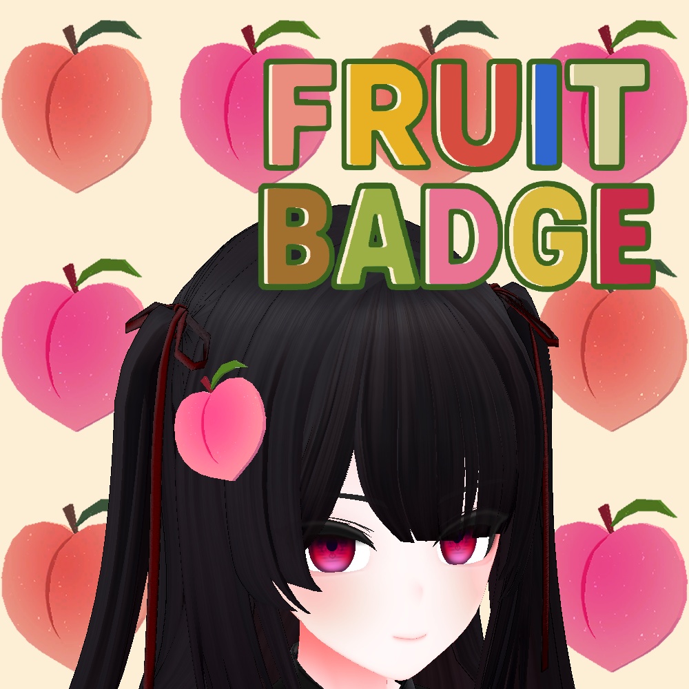 【3Dモデル】フルーツバッジ 3個セット Vol.3 // Fruit Badge 3set Vol.3