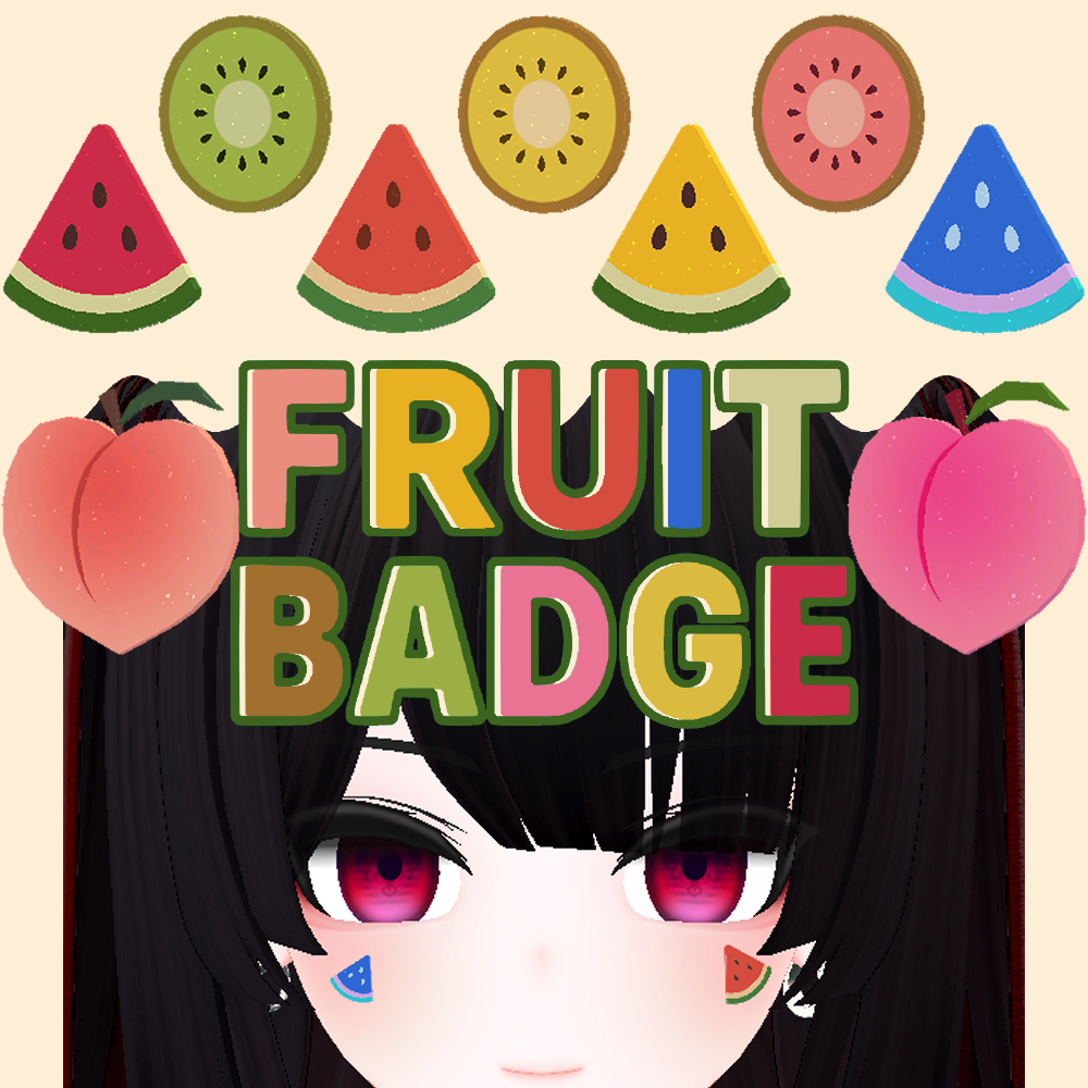 【3Dモデル】フルーツバッジ 3個セット Vol.3 // Fruit Badge 3set Vol.3