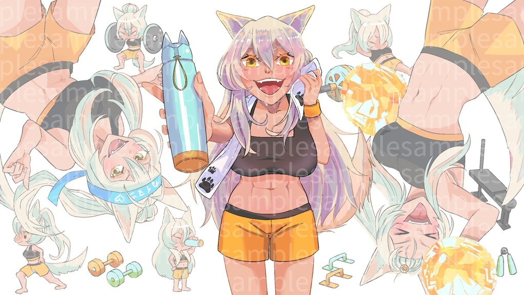 【筋トレ初心者サポートボイス】飼い犬ハスキーと一緒に筋トレしよ!【犬丸ぽてる/Vtuber】