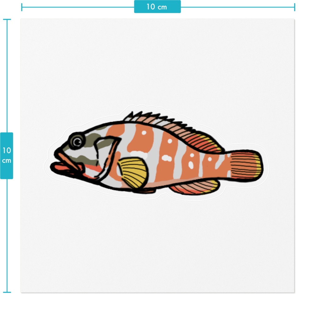 アカハタ クリアステッカー