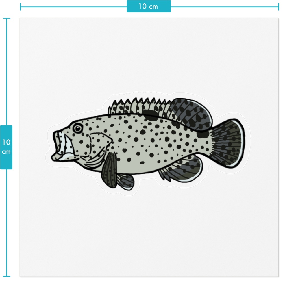 ヒレグロハタ クリアステッカー