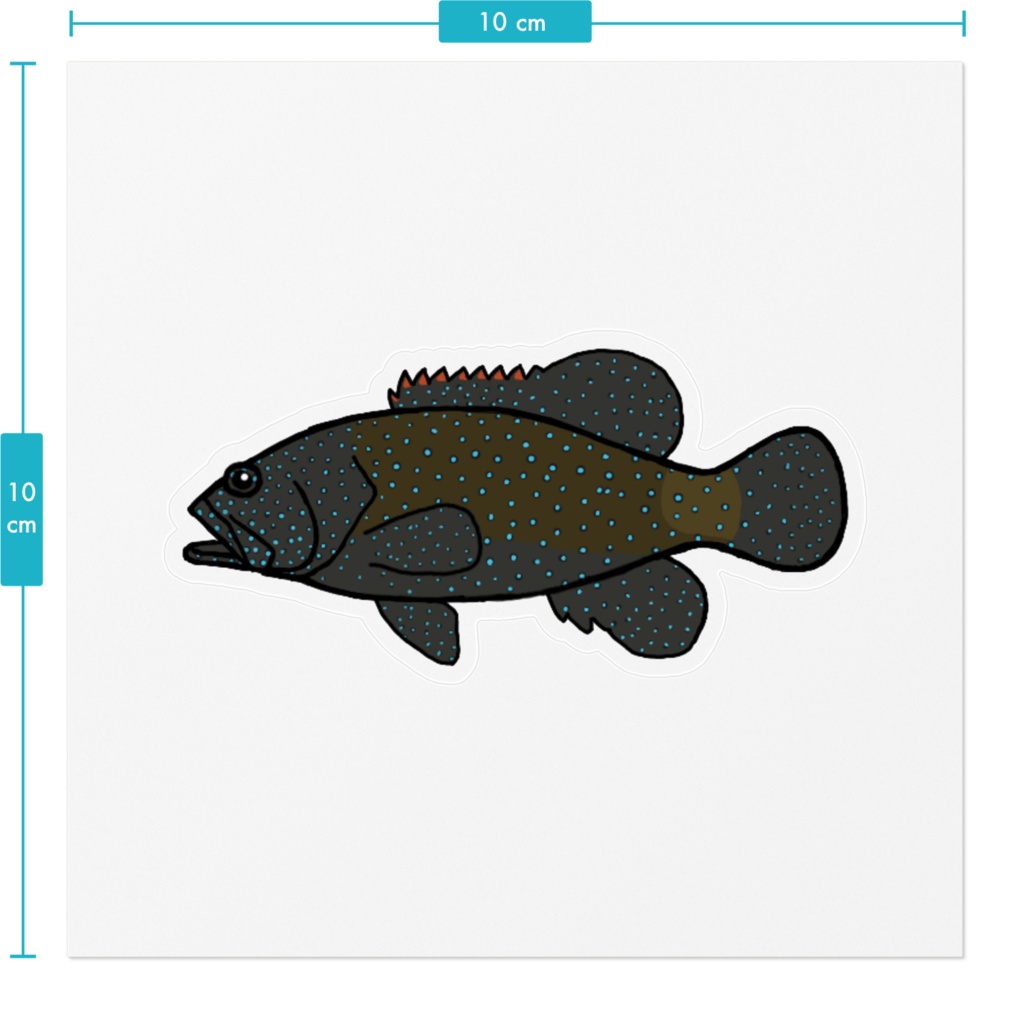 アオノメハタ クリアステッカー