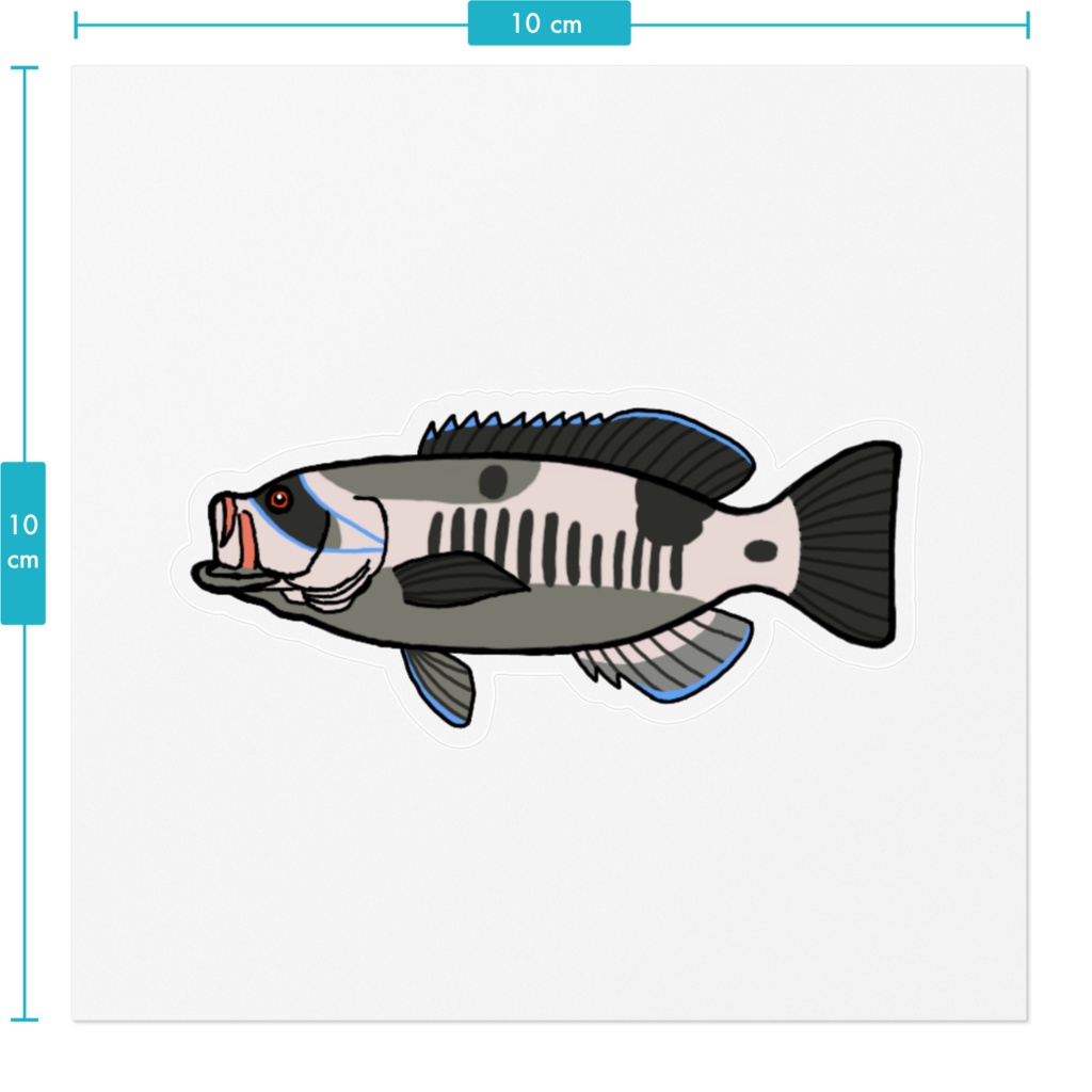 タテスジハタ クリアステッカー