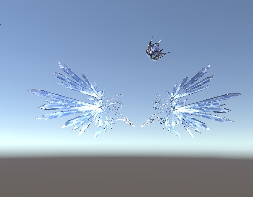 [vrchat] 水晶の翼と水晶の王冠  crystal wings and crystal crown Phys Bone対応