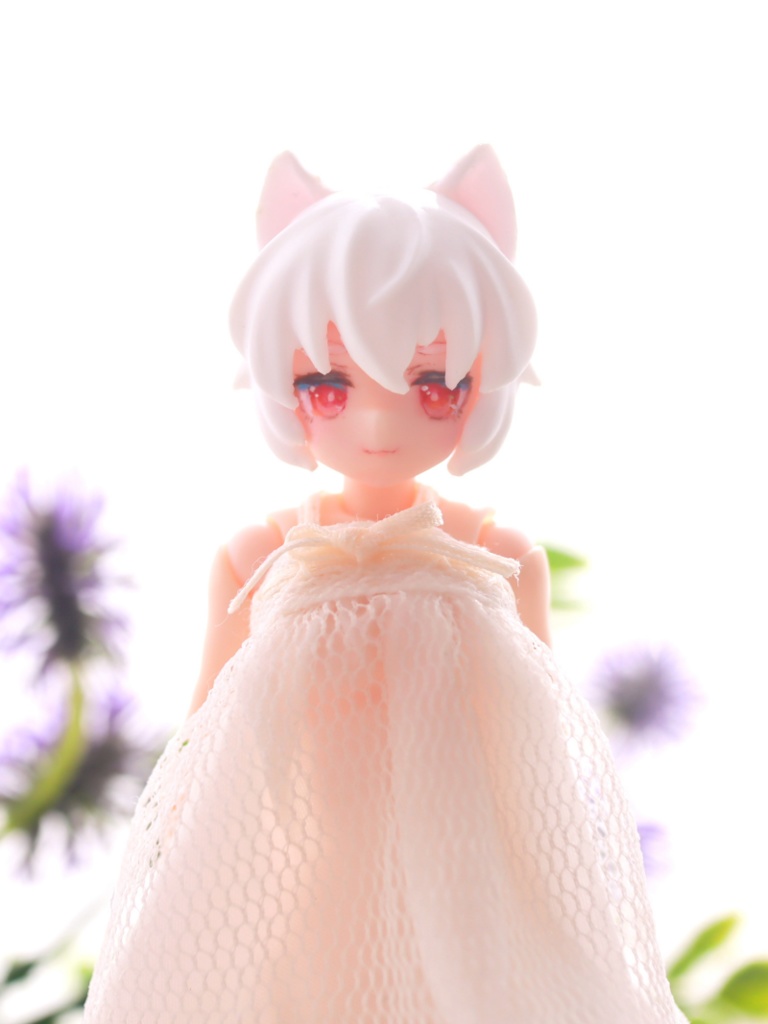 【B級品】1/12けもみみヘッド ペイント済フェイスつき 白