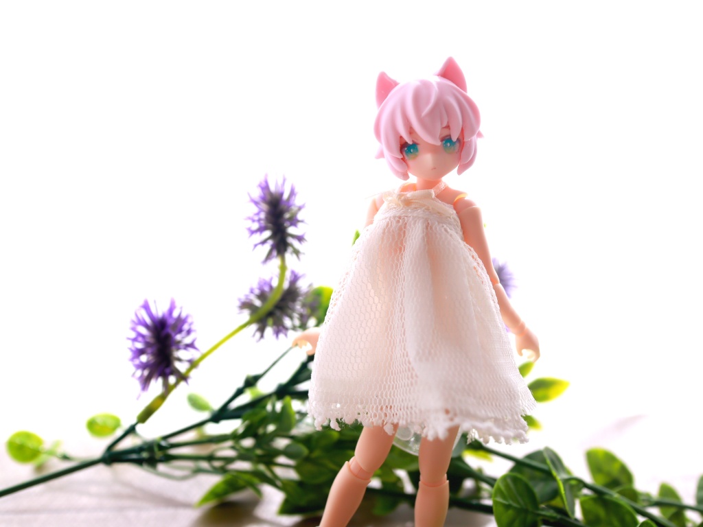 【B級品】1/12けもみみヘッド ペイント済フェイスつき ピンク