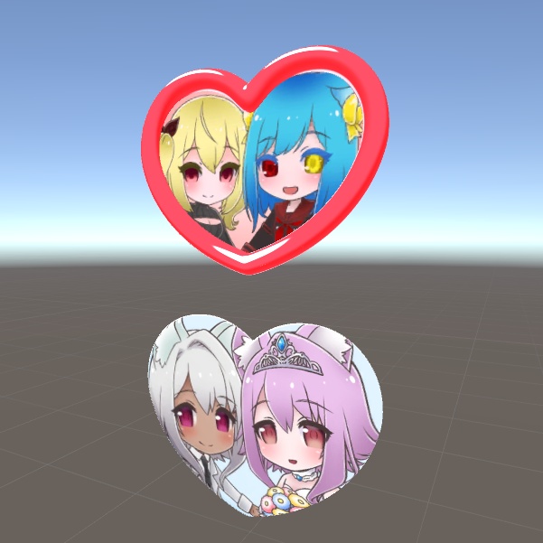 ハートのバッジとロケットペンダント