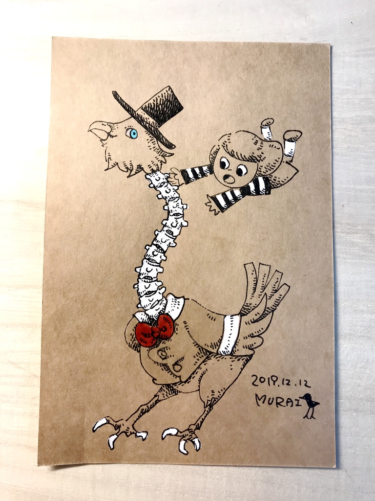 ドローイング原画『くびながどり』